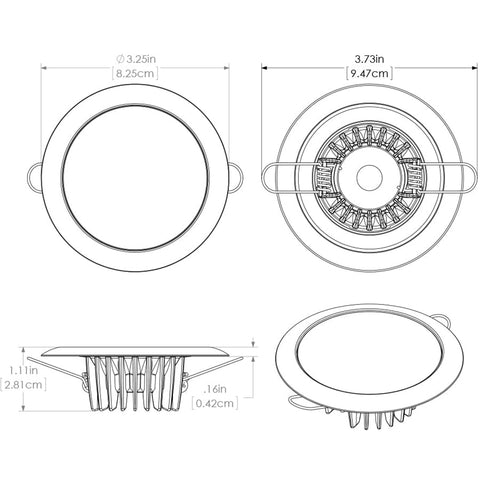 Lumitec Mirage - Flush Mount Down Light - Glass Finish/White Bezel - 2-Color White/Blue Dimming [113121]